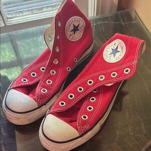Converse Red Canvas High-Tops
